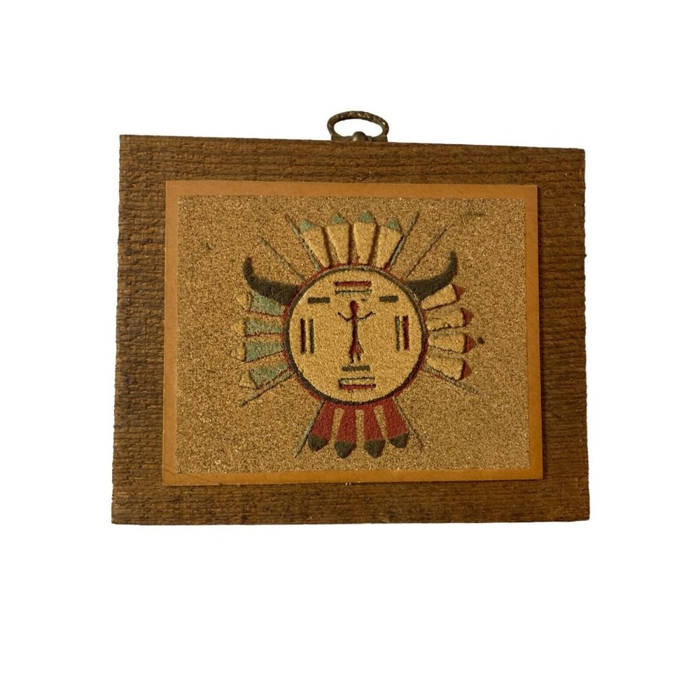 Vintage American Indian Sandpainting The Chiricaltua Sun/Apache 1974 Aladdin